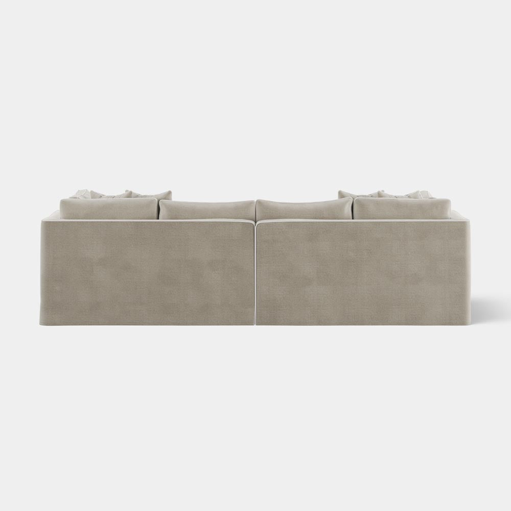 Marbella 4 Seat Sofa Natural with White Piping