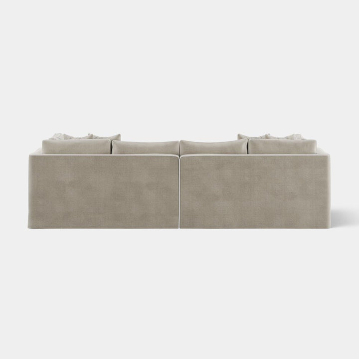 Marbella 4 Seat Sofa Natural with White Piping