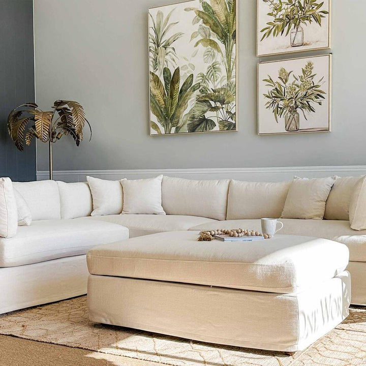 Marbella Ottoman Ivory