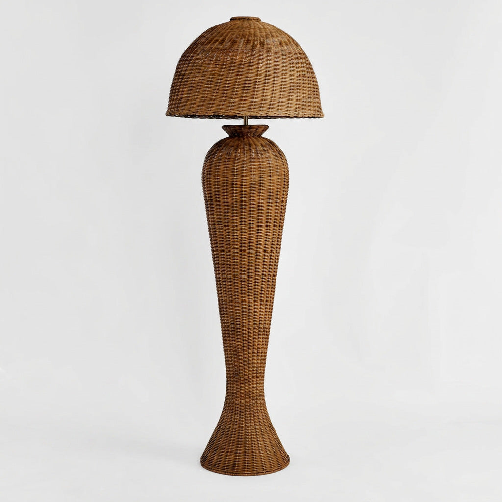 Urn Rattan Floor Lamp