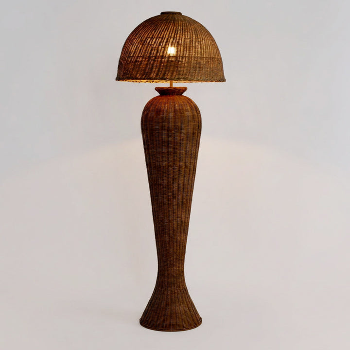 Urn Rattan Floor Lamp