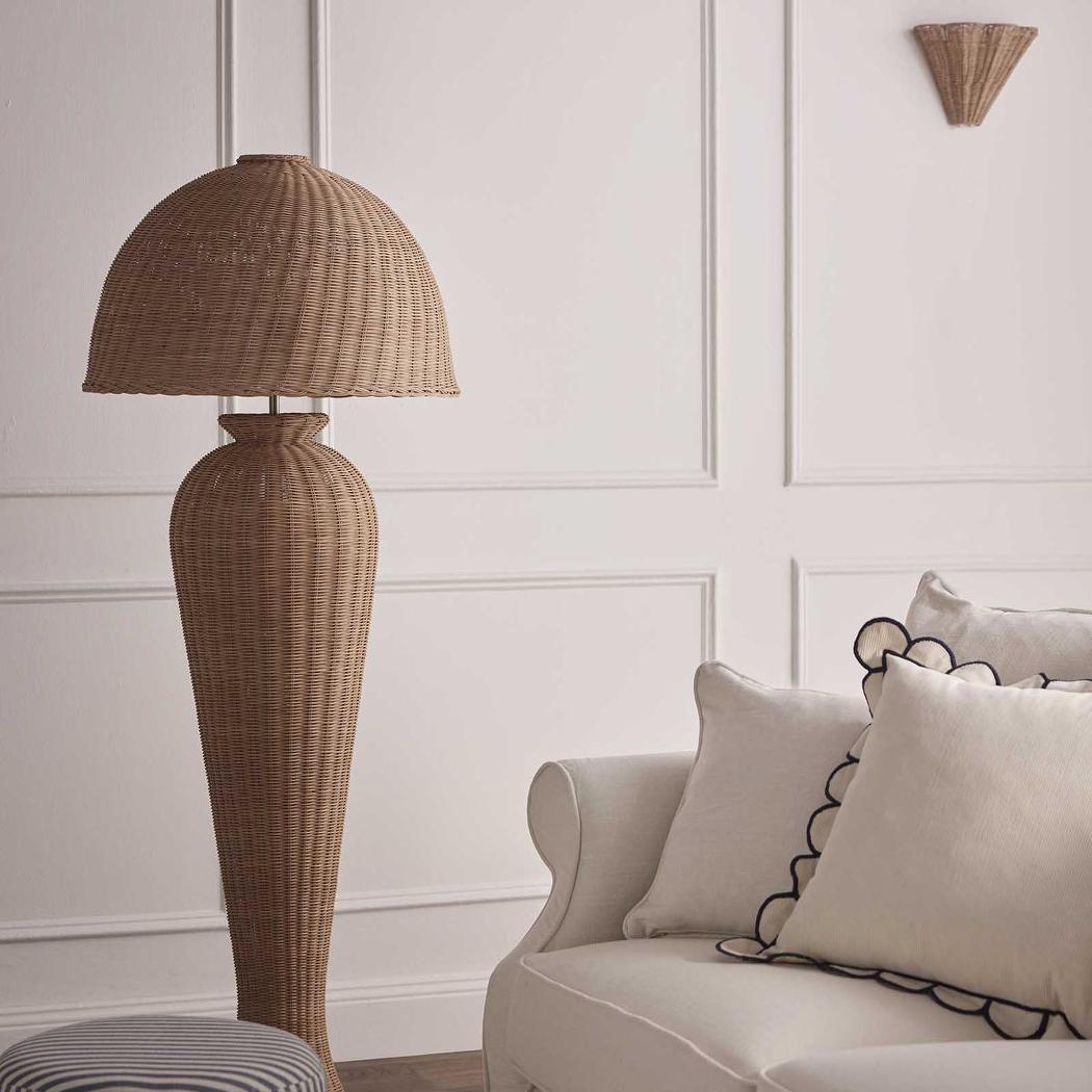 Urn Rattan Floor Lamp