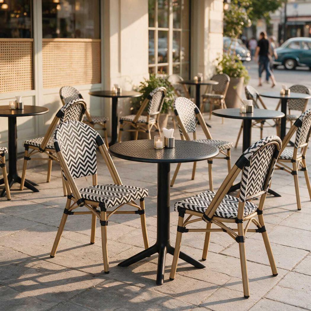 Ellee Café Bistro Table All Weather outdoor Black 60cm