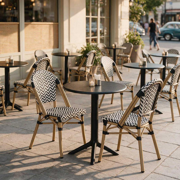 Ellee Café Bistro Table All Weather outdoor Black 60cm