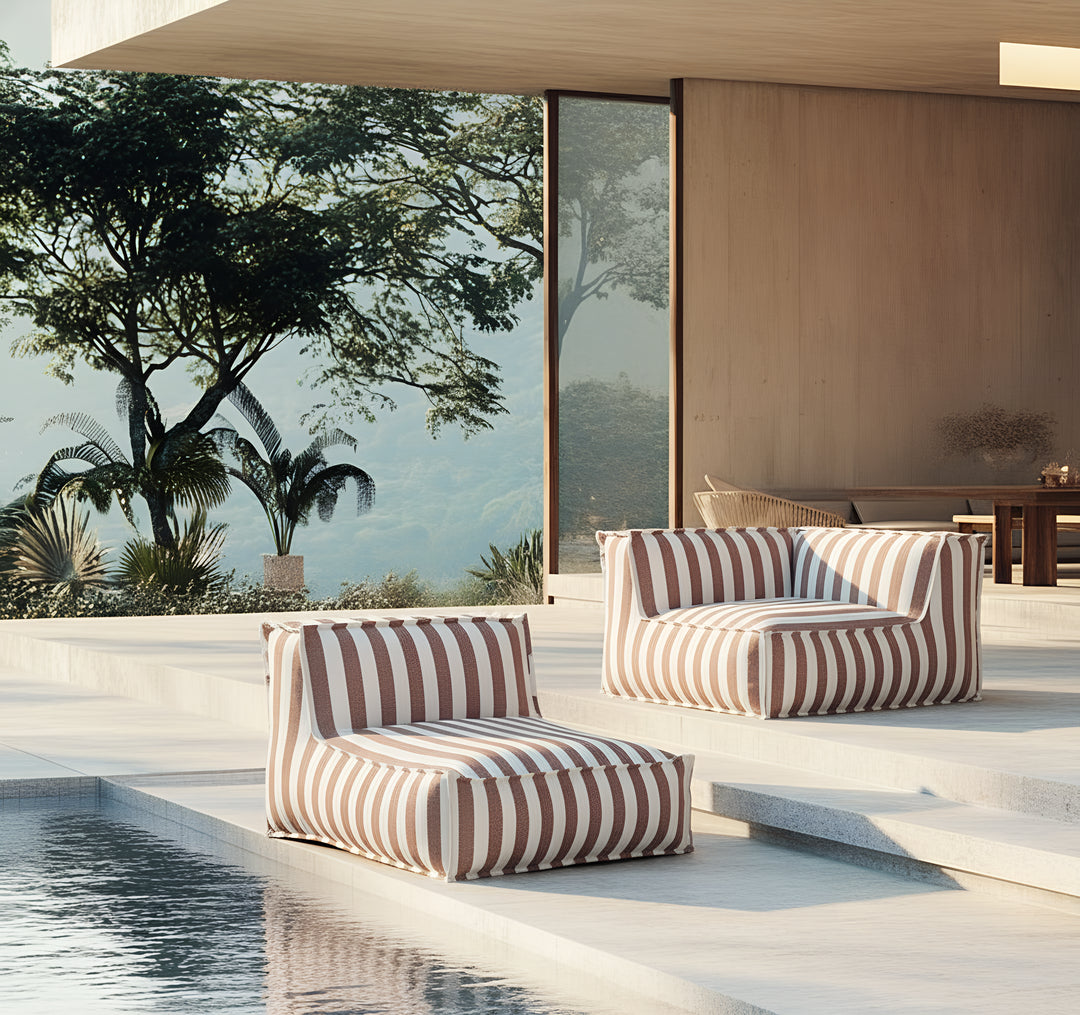 Lola Sofa Corner Section Terracotta Stripe