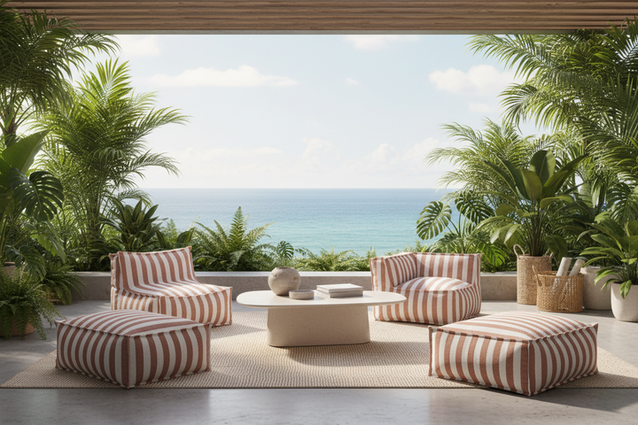 Lola Ottoman Terracotta Stripe