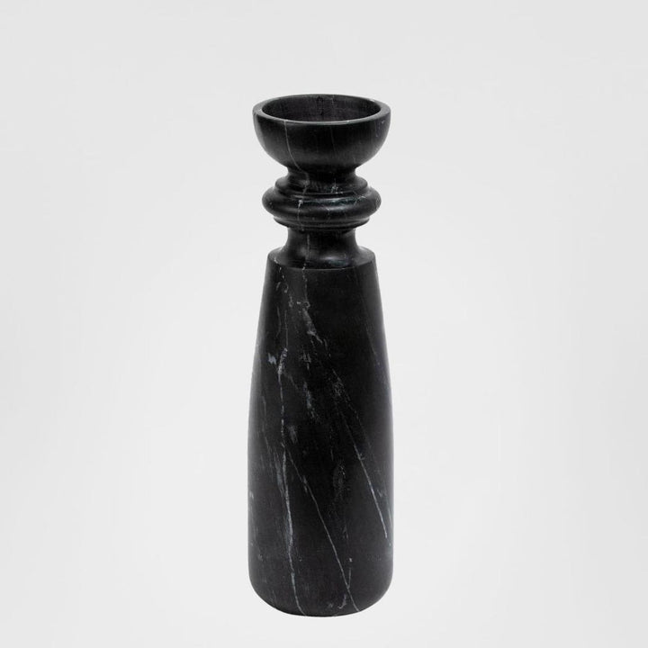 Santiago Marble Candle Stand Large Black
