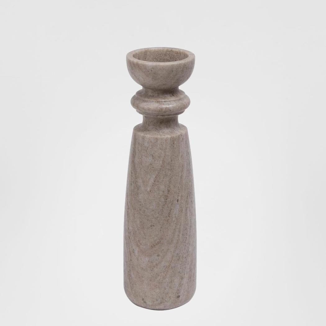 Santiago Marble Candle Stand Large Brown