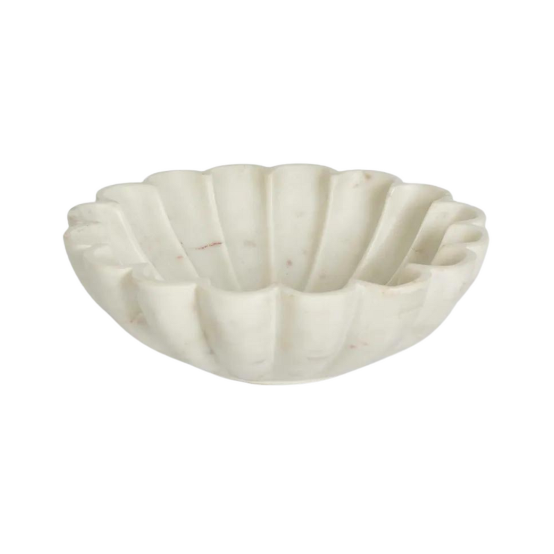 Flora Marble Bowl White Medium