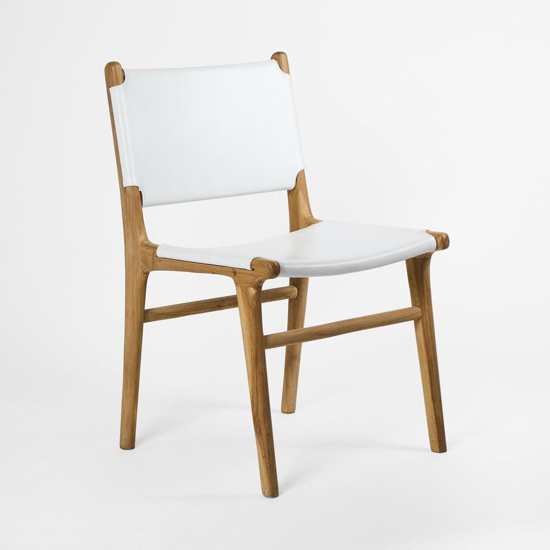Marvin Dining Chair White Leather at The Back