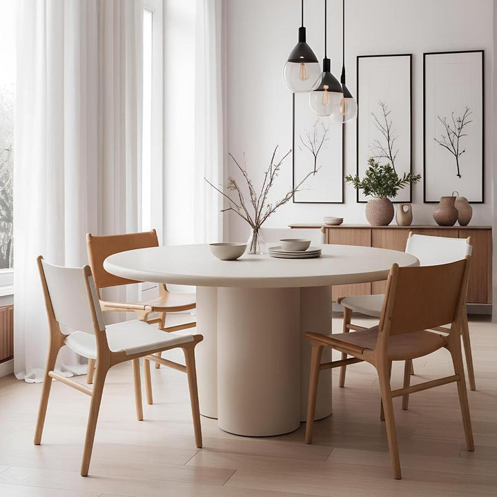 Marvin Dining Chair White Leather at The Back