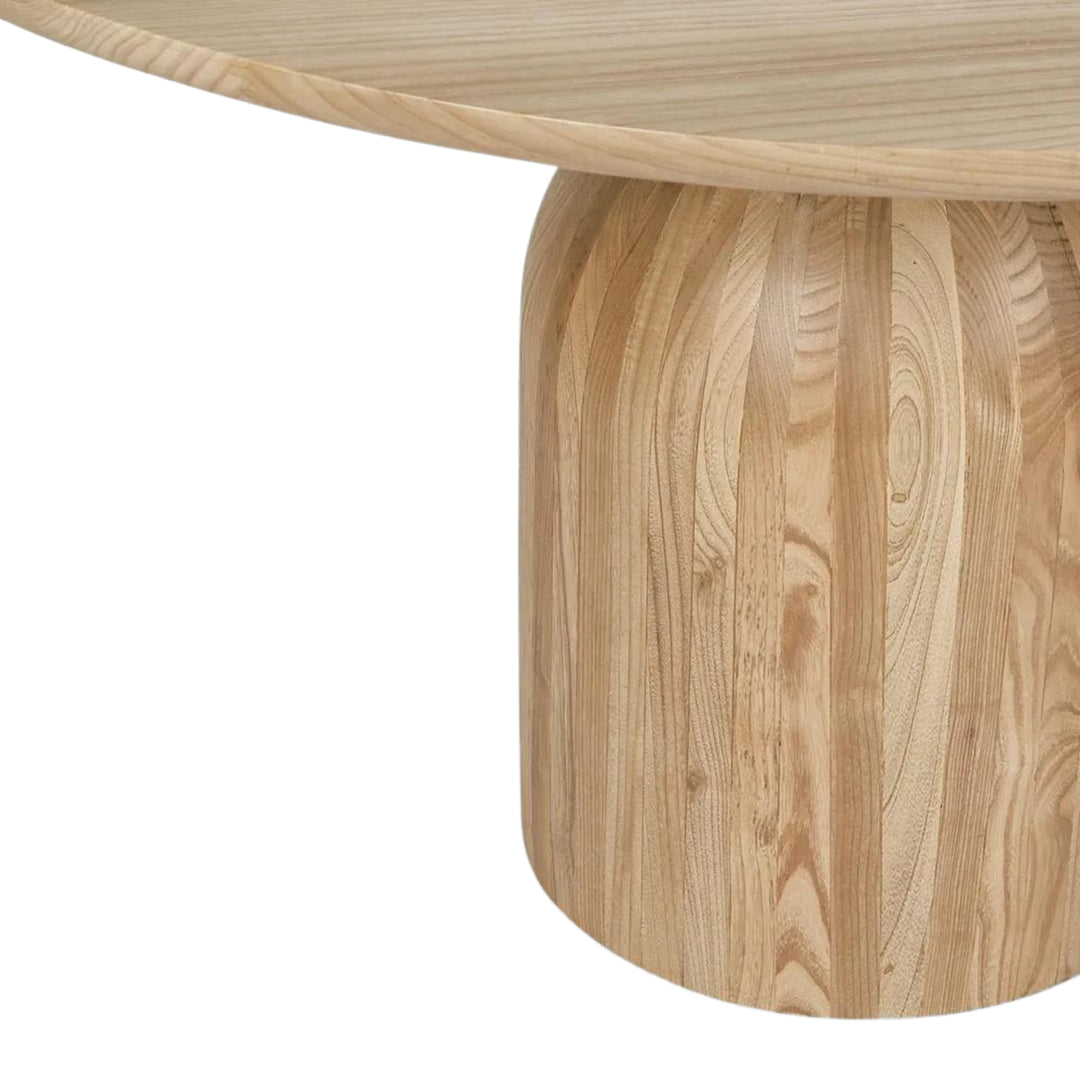 Olive Round Pedestal Dining Table Natural