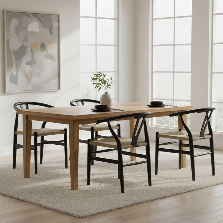 Arc Wishbone Dining Chair Black/Natural