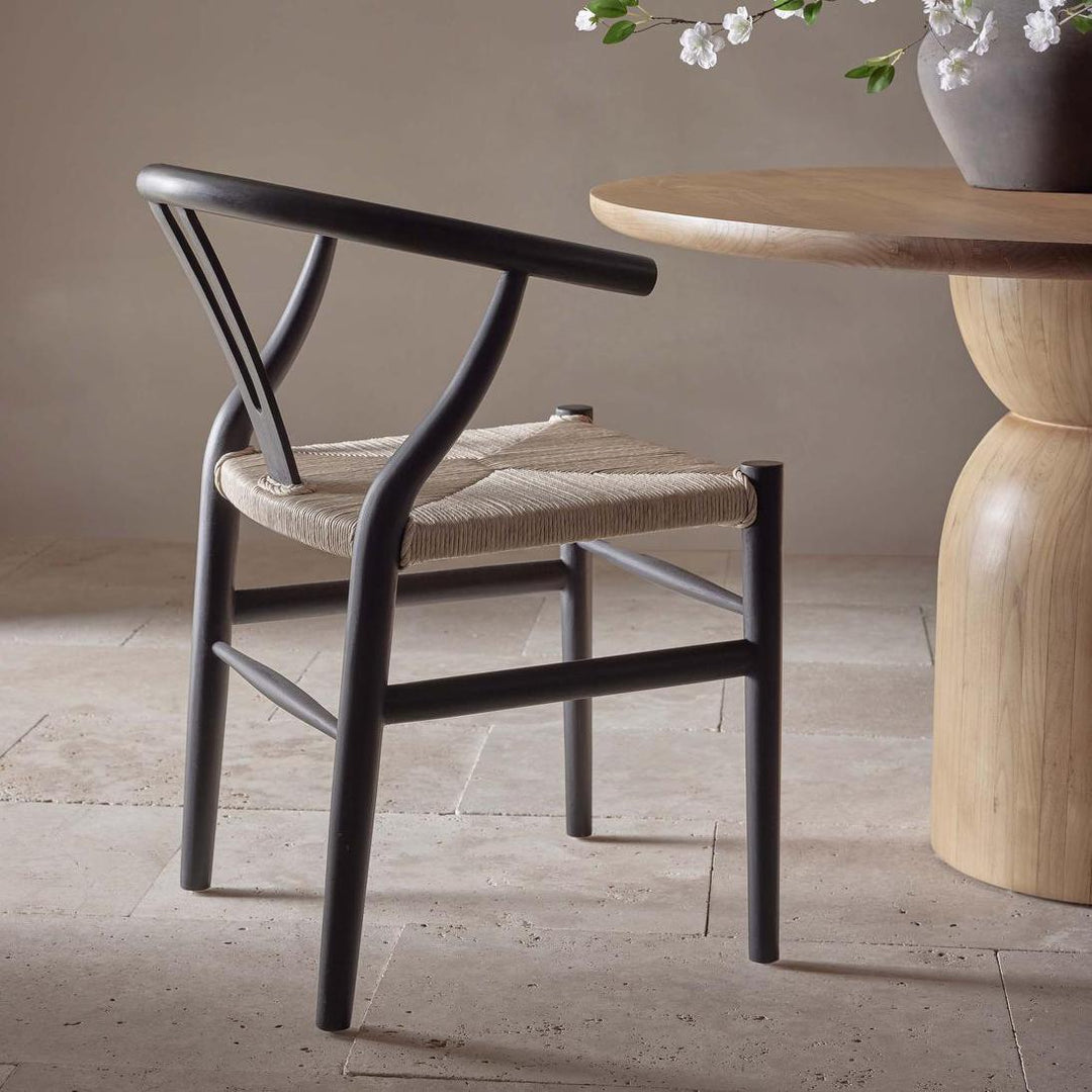 Arc Wishbone Dining Chair Black/Natural
