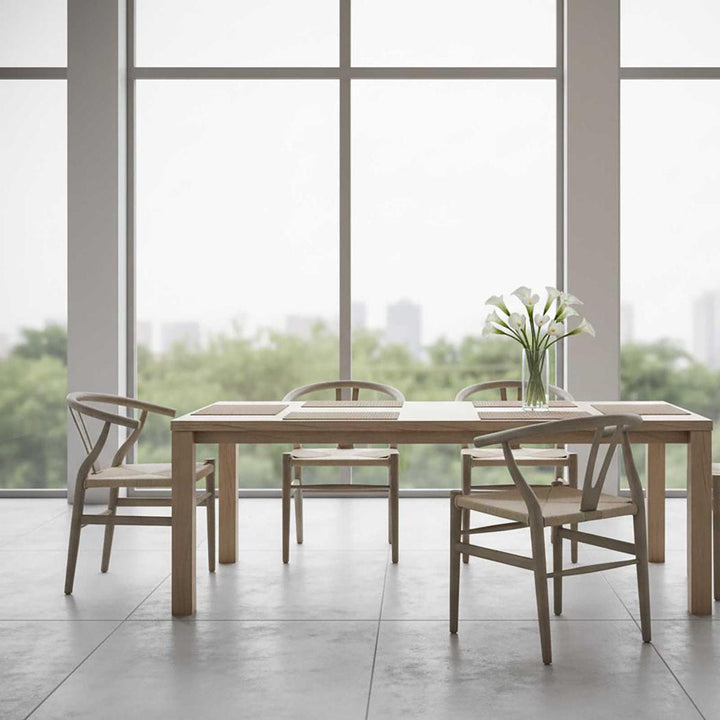 Arc Wishbone Dining Chair Grey/Natural