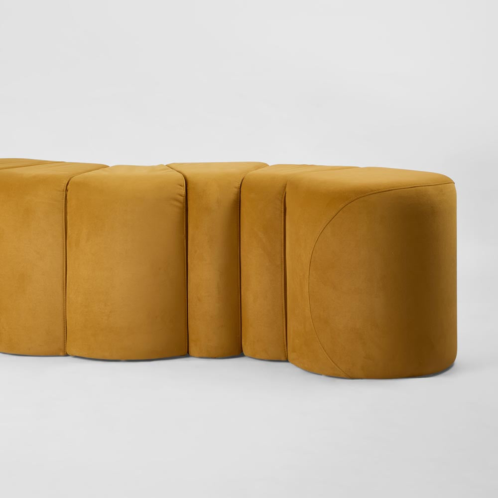 Ridge Bench Ottoman Mustard