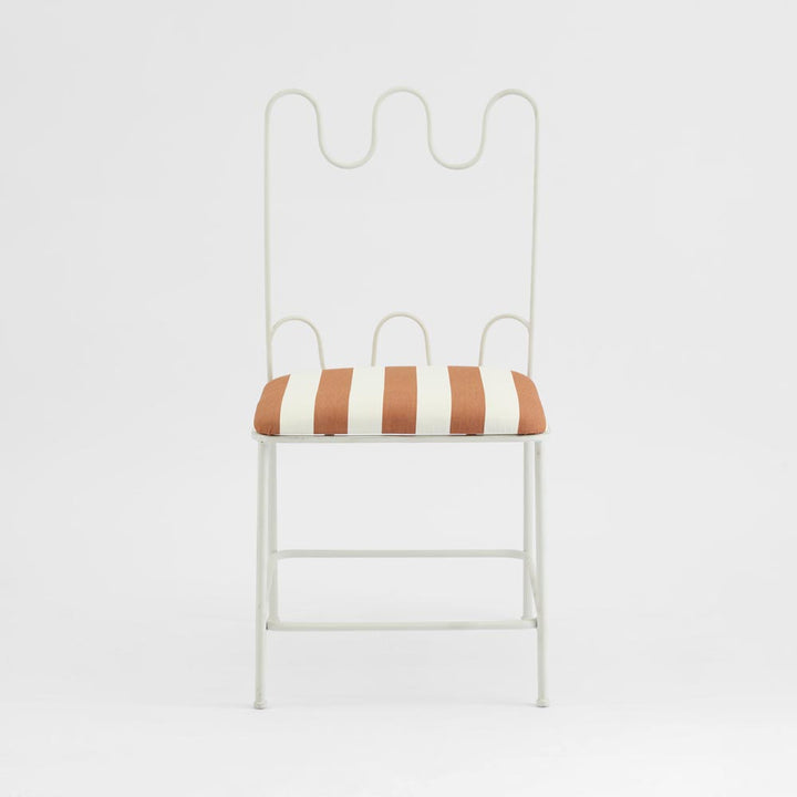 Wira Dining Chair Outdoor Terracotta/White Stripe Cushion