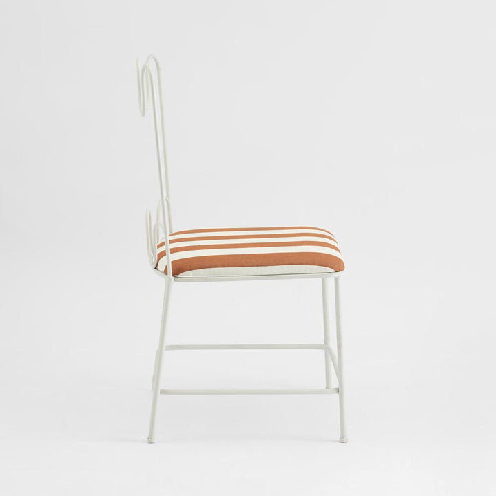 Wira Dining Chair Outdoor Terracotta/White Stripe Cushion