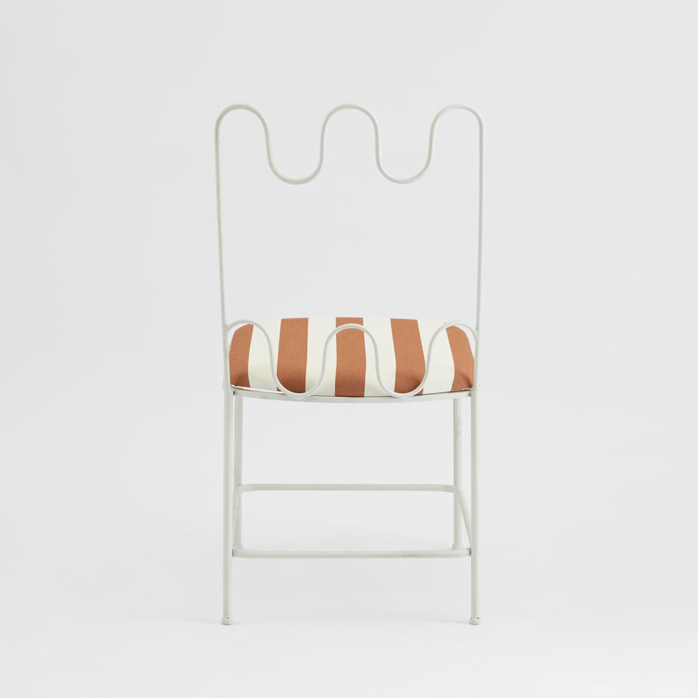 Wira Dining Chair Outdoor Terracotta/White Stripe Cushion
