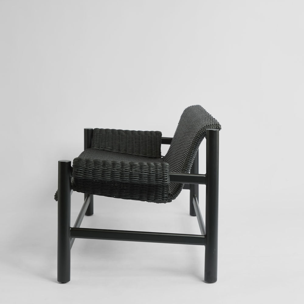 Riven Outdoor Occasional Sofa Black