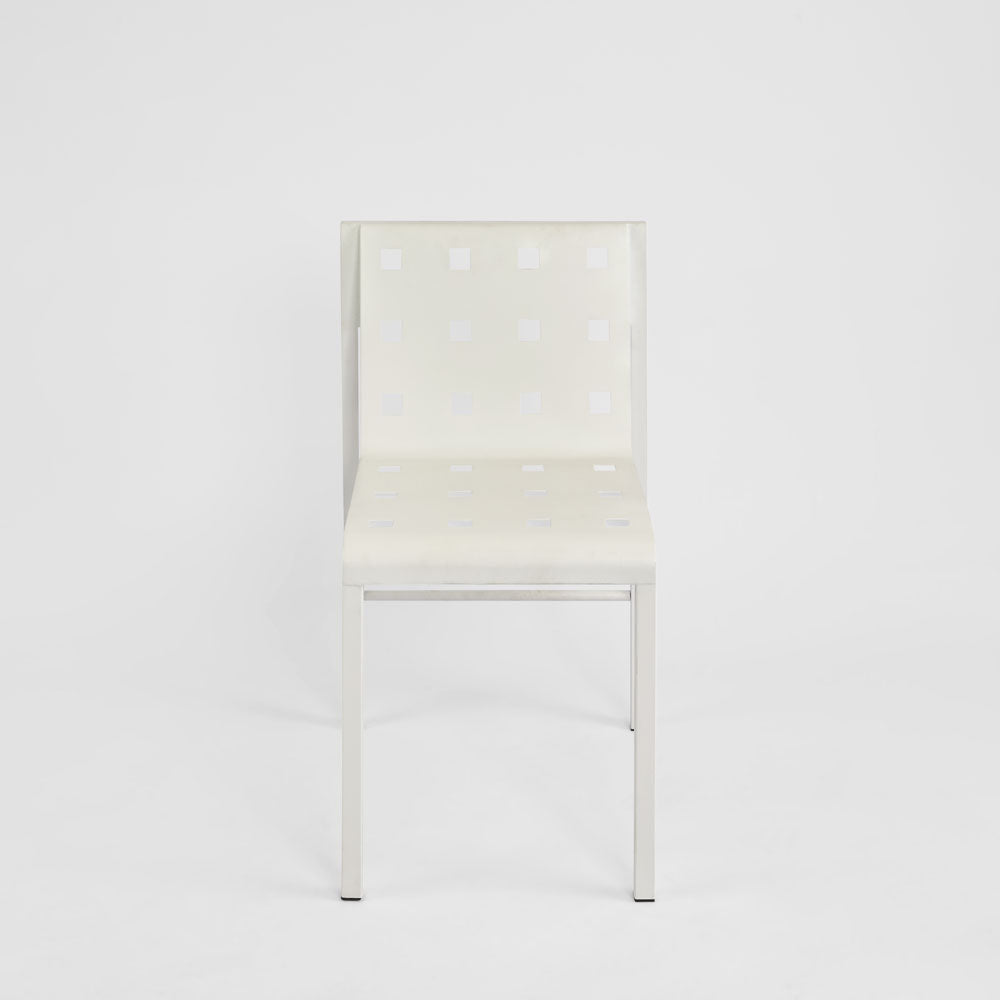 Grid Dining Chair Outdoor White