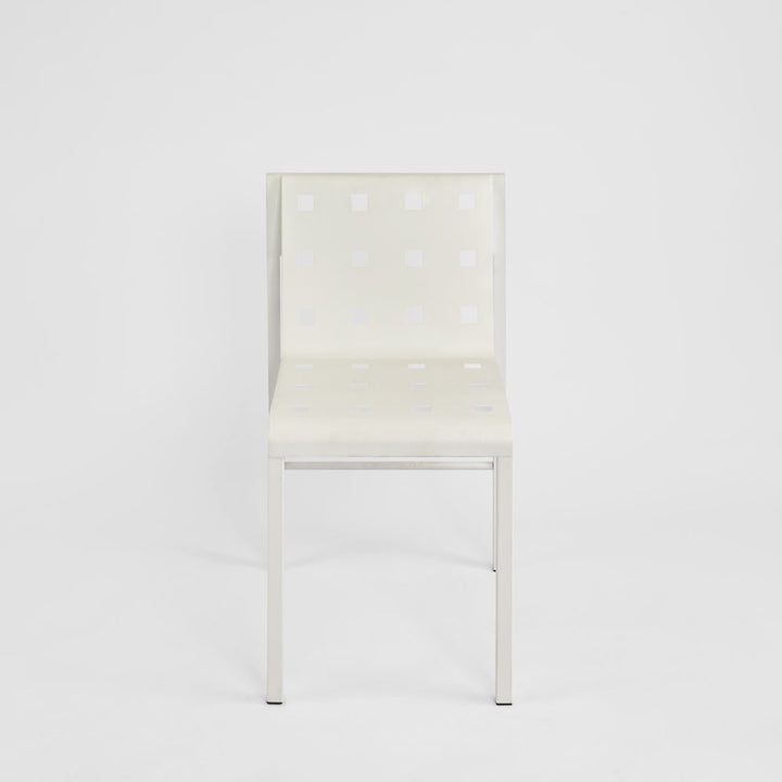 Grid Dining Chair Outdoor White
