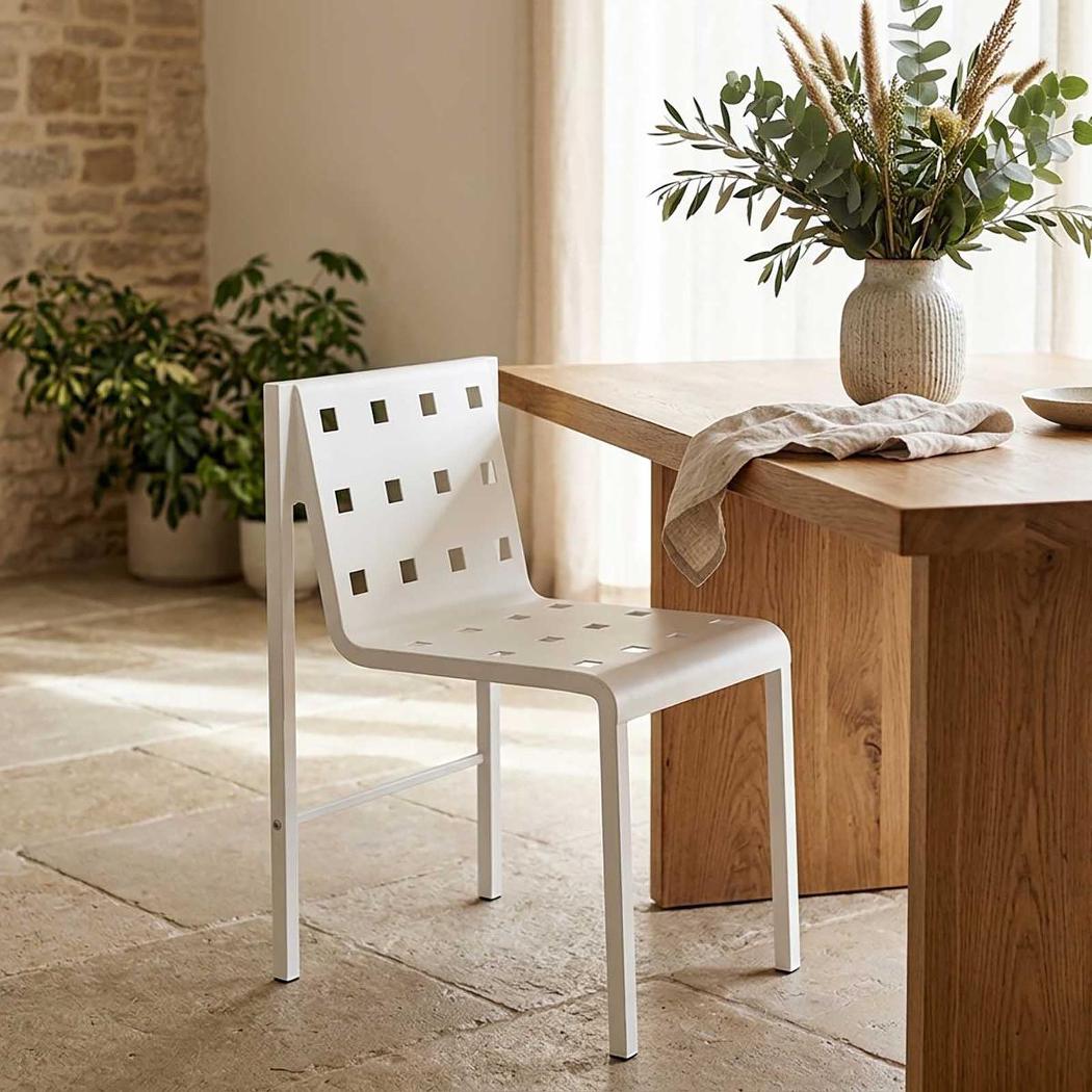 Grid Dining Chair Outdoor White