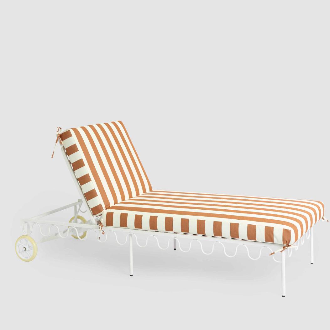 Wira Sunlounge Outdoor Terracotta/White Stripe Cushion