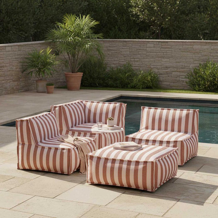 Lola Ottoman Terracotta Stripe
