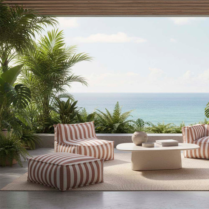 Lola Ottoman Terracotta Stripe