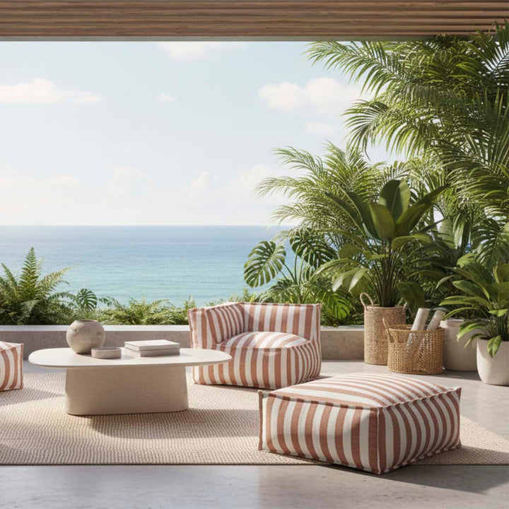 Lola Ottoman Terracotta Stripe
