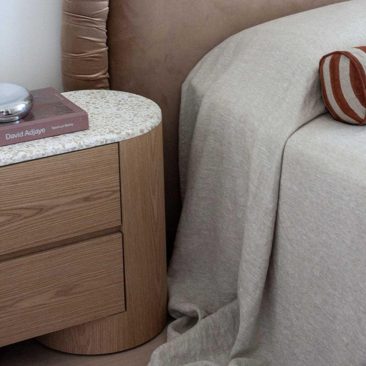 Arlo Bedside Light Oak & Terrazzo