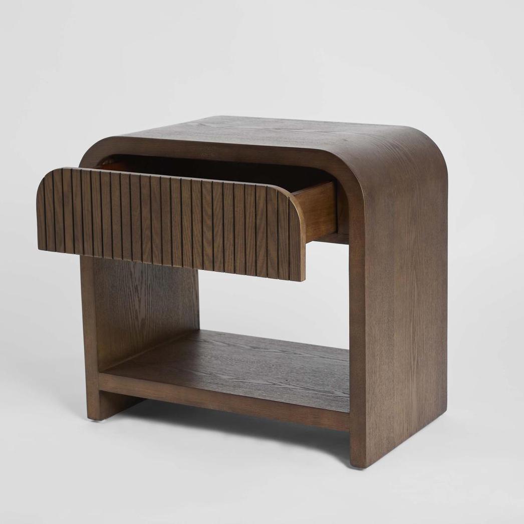 Marcel Bedside 1 Drawer Dark Walnut