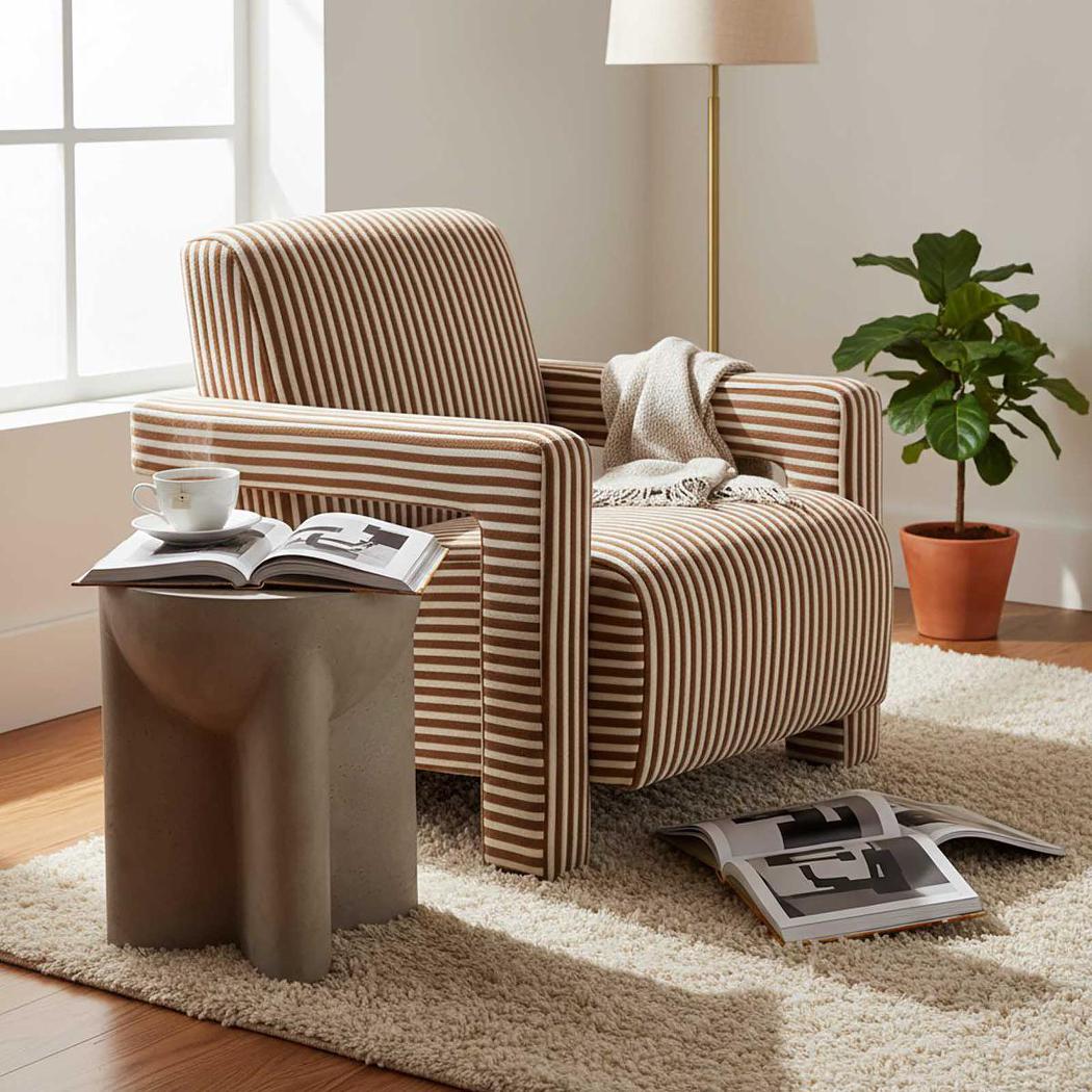 Atelier Armchair Terracotta Stripe