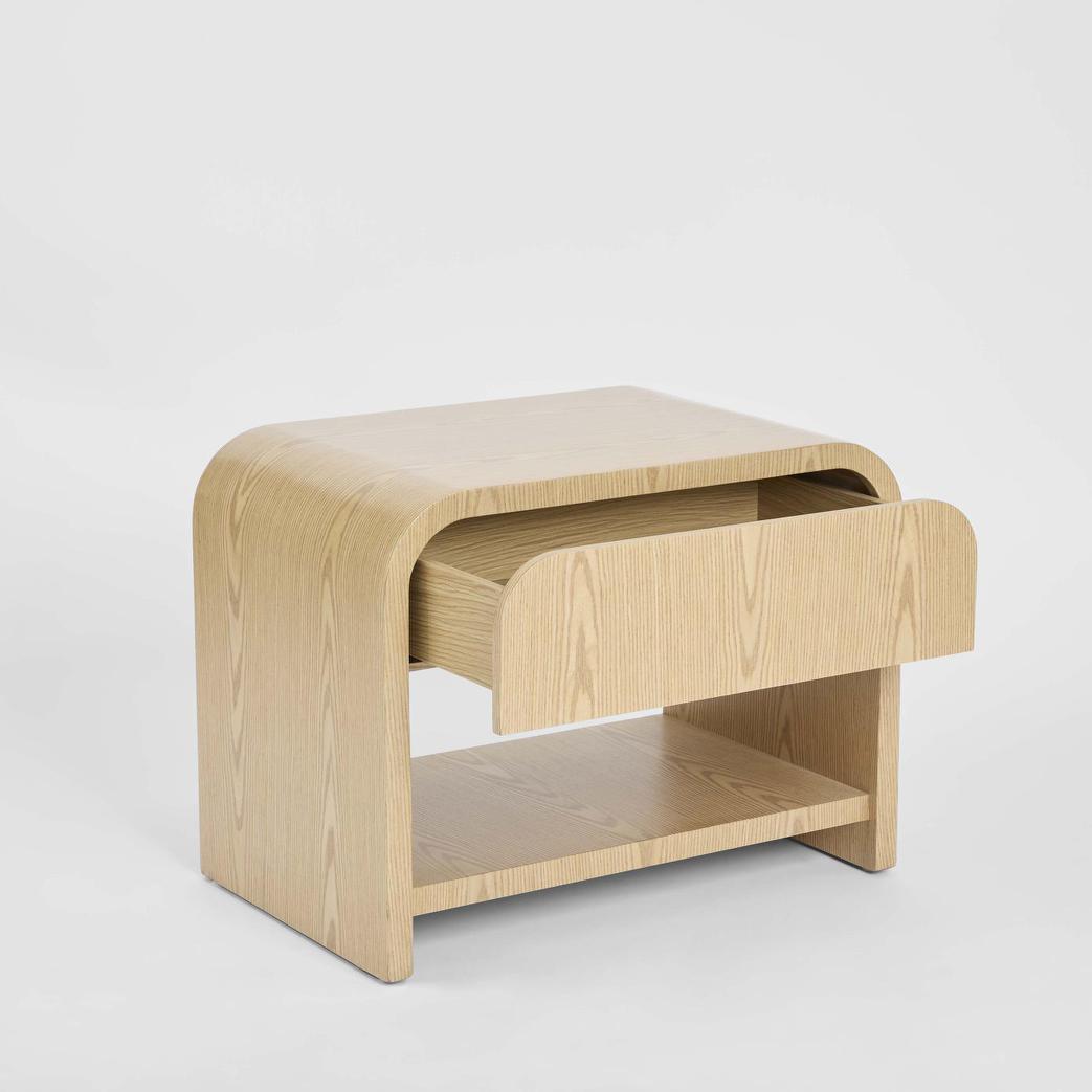 Mira Bedside Light Oak 1 Drawer