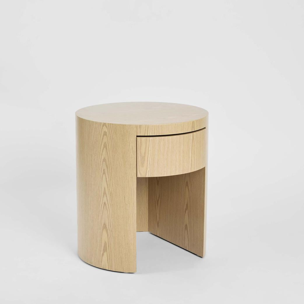 Arc Bedside Light Oak 1 Drawer