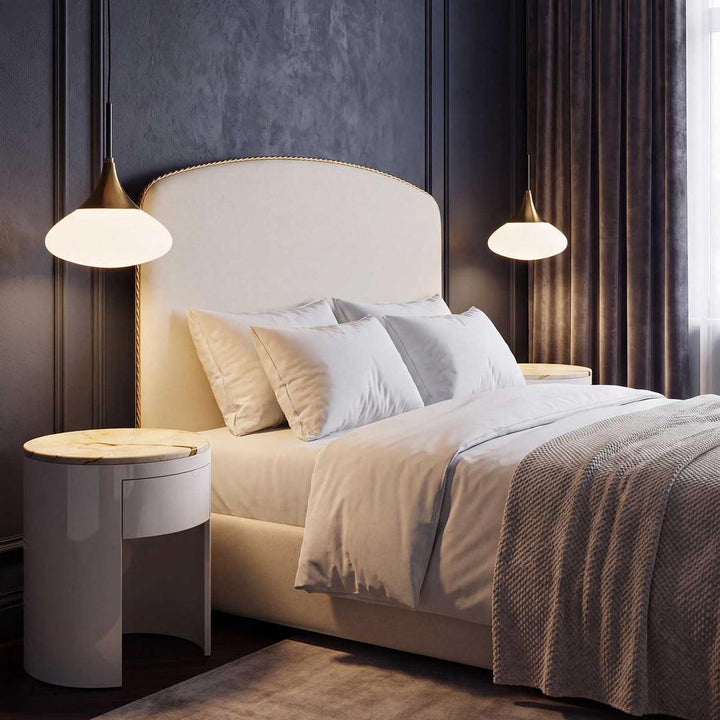 Sable Bedside Matt Brown Vein Marble/High Gloss