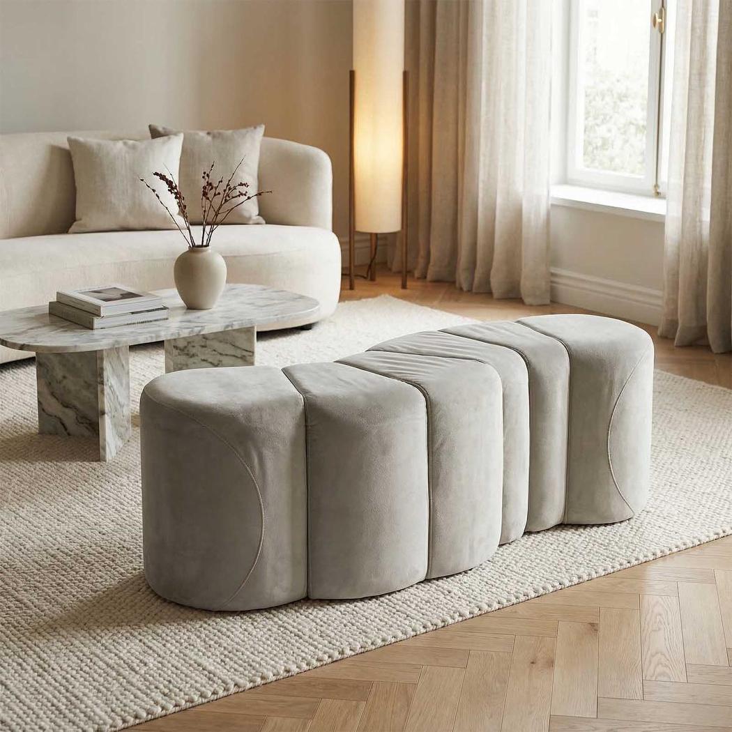 Ridge Bench Ottoman Dune