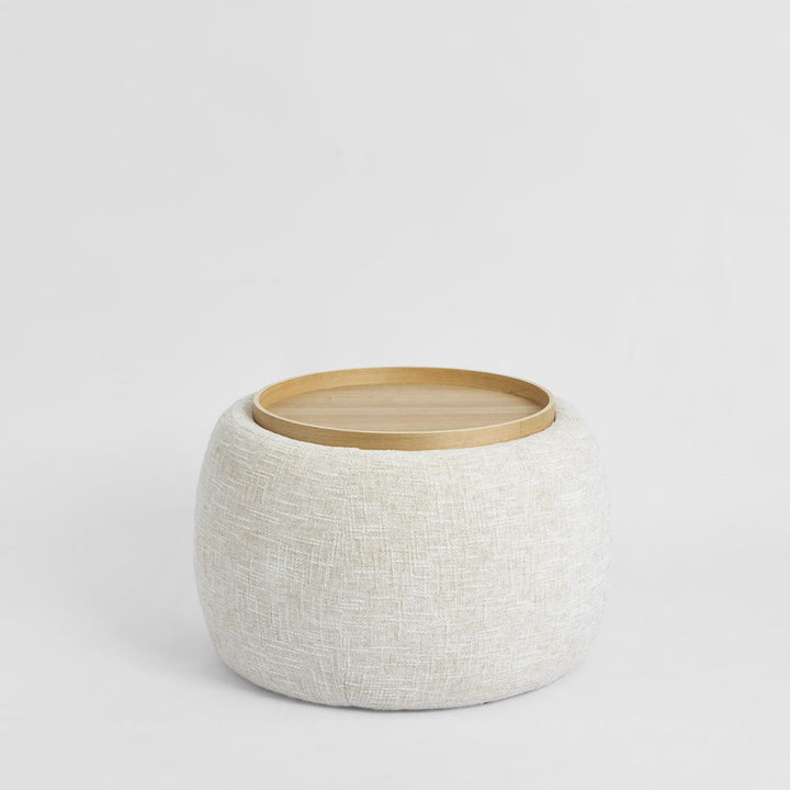 Cove Side Table/Storage Ottoman Oak/Natural