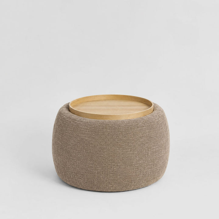 Cove Side Table/Storage Ottoman Oak/Brown