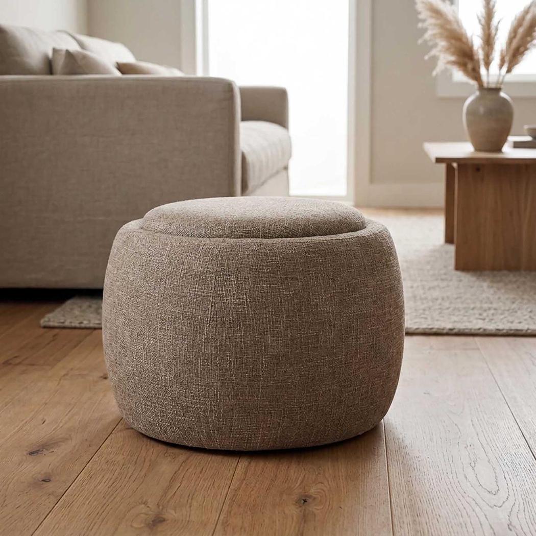 Cove Side Table/Storage Ottoman Oak/Brown