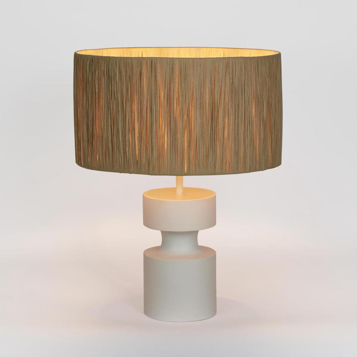 Marni Lamp Small White with Raffia Shade