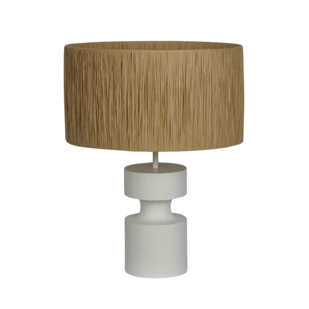 Marni Lamp Small White with Raffia Shade