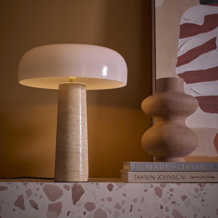Morel Table Lamp Travertine