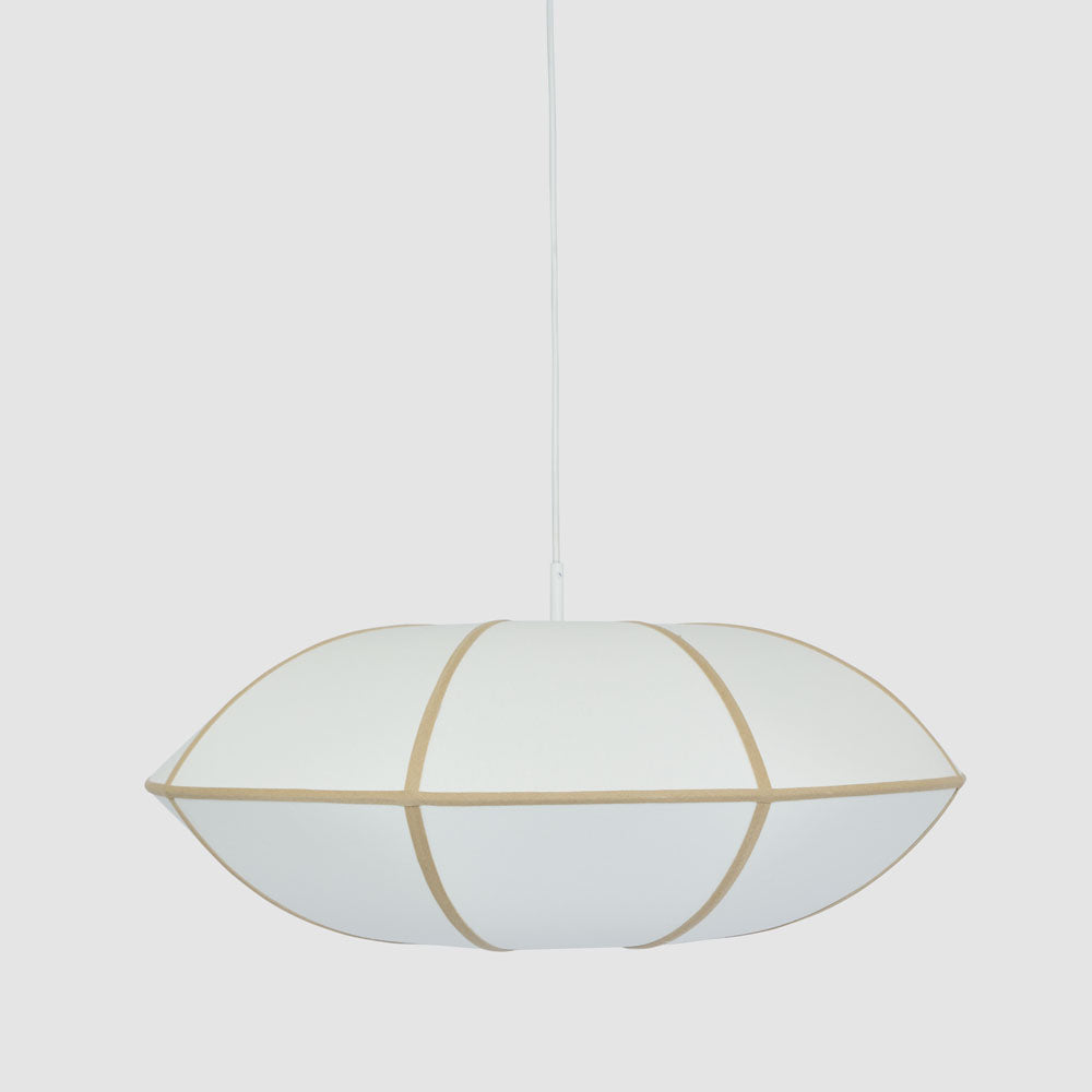 Saucer Pendant Large White/Natural with Electrical cord & fitting