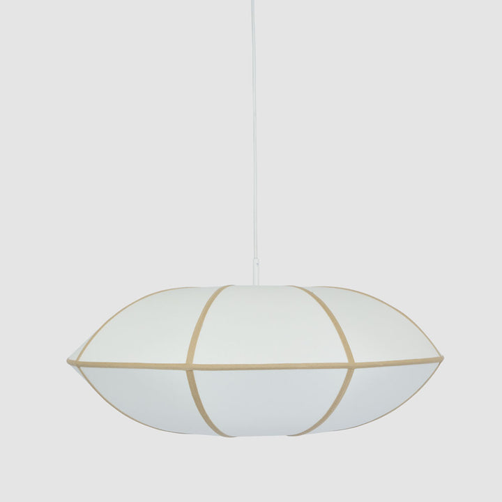 Saucer Pendant Large White/Natural with Electrical cord & fitting