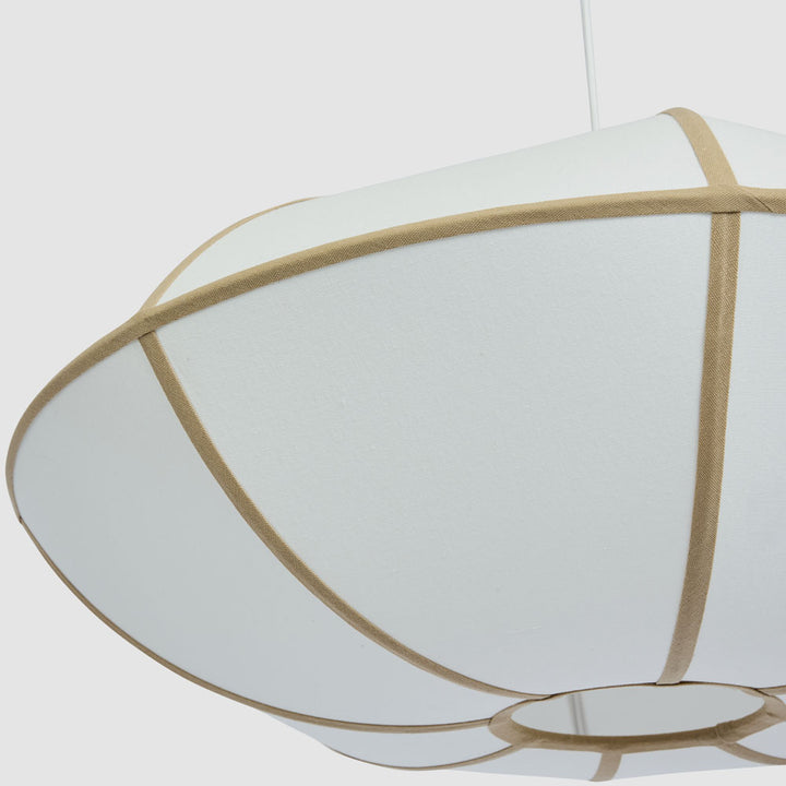 Saucer Pendant Large White/Natural with Electrical cord & fitting