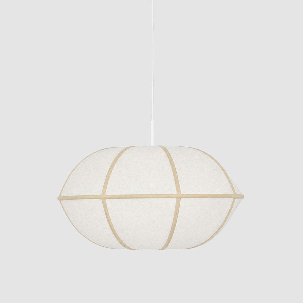 Saucer Pendant Small White/Natural with Electrical cord & fitting
