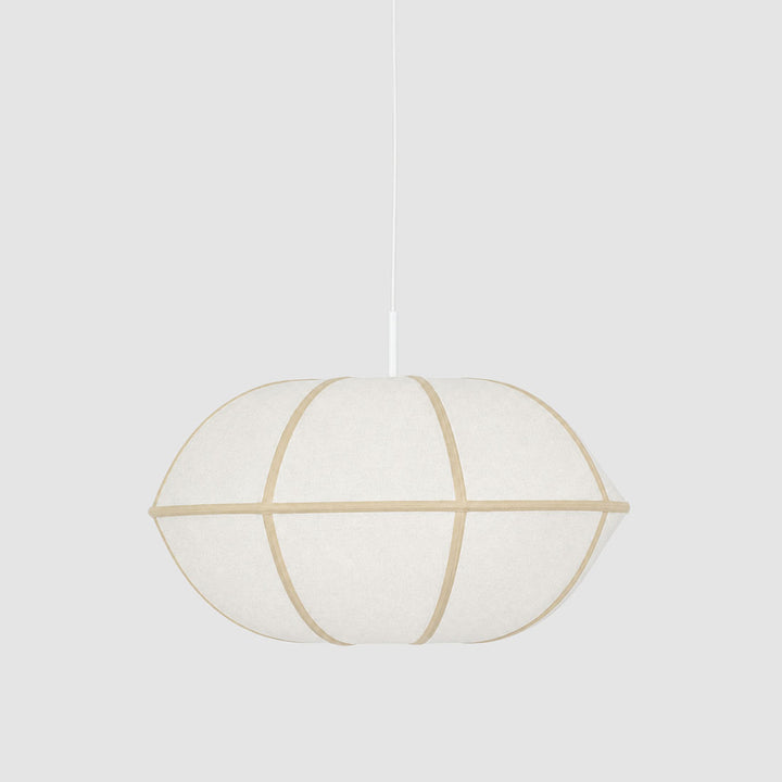 Saucer Pendant Small White/Natural with Electrical cord & fitting