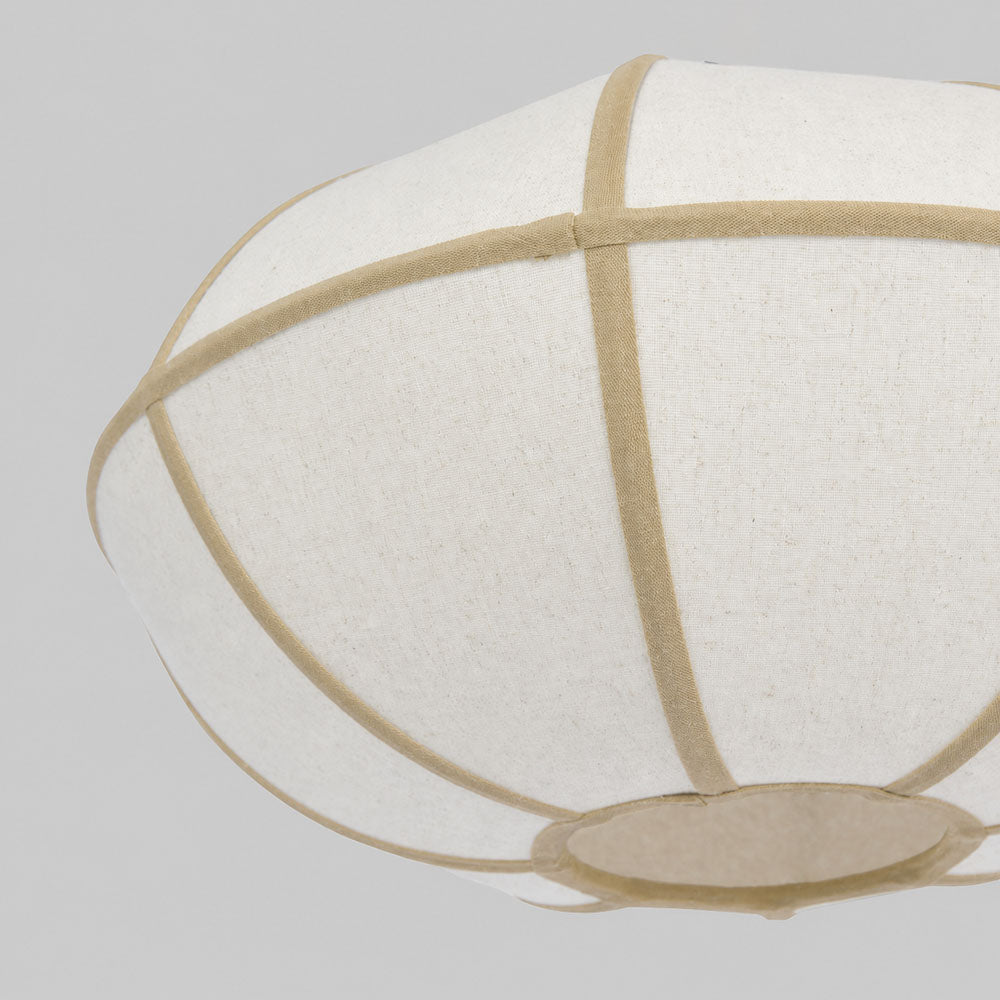 Saucer Pendant Small White/Natural with Electrical cord & fitting